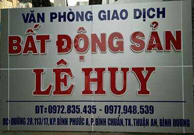 THIẾT KẾ THI CÔNG BẢNG HIỆU CHO CÔNG TY BẤT ĐỘNG SẢN Ở TÂN UYÊN