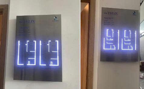 Hộp đèn inox - layout nhà mẫu