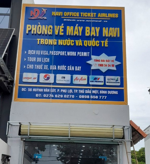BẢNG HIỆU SHOWROM VÀ PHÒNG VÉ 